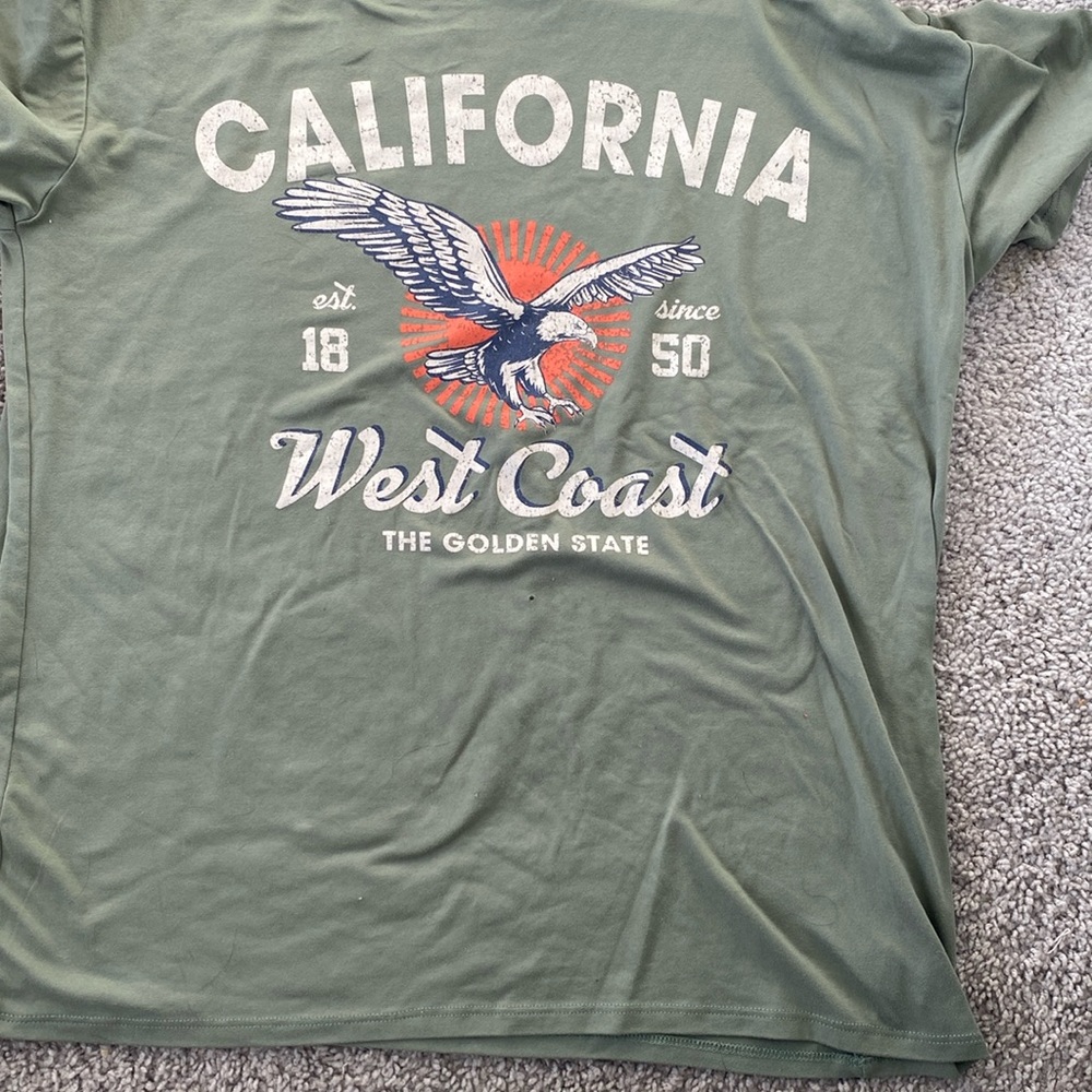 Green Graphic Tee California West Coast